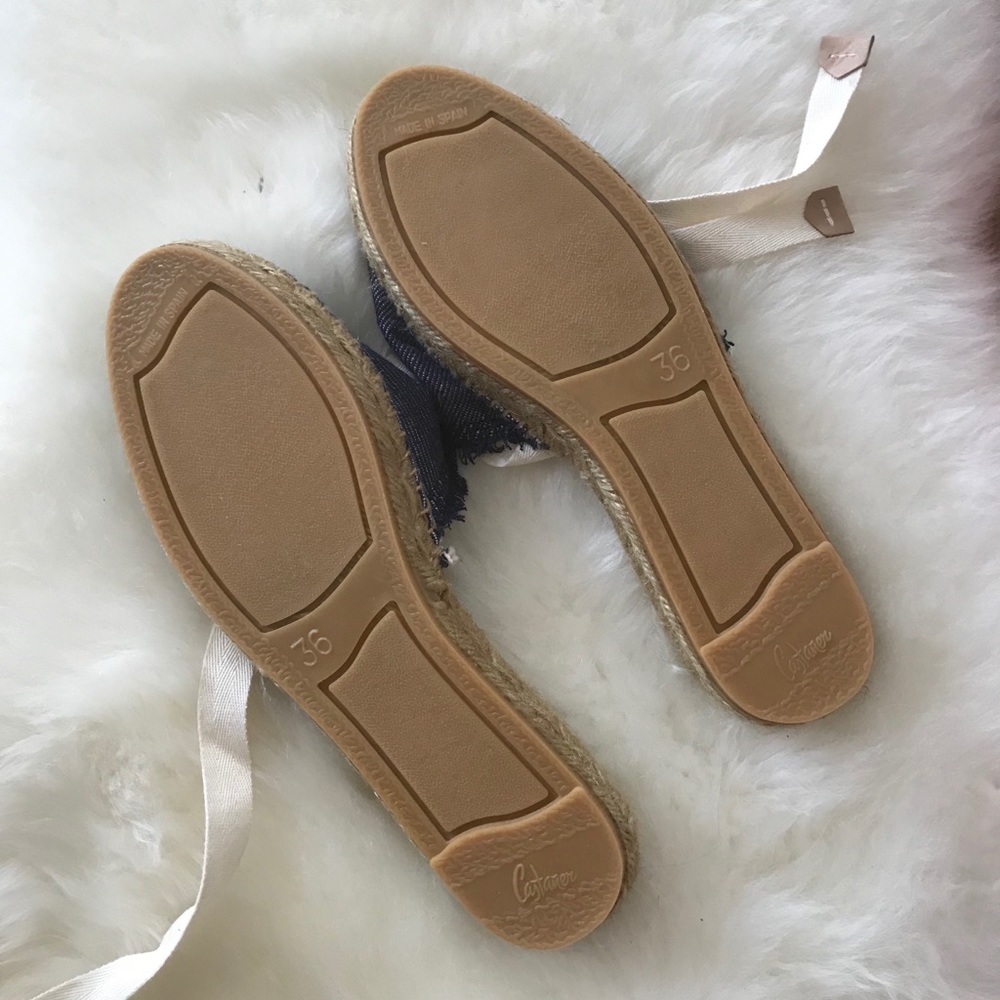 New Castañer Kayla denim espadrille ankle ties - Picture 4 of 4